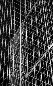 Preview wallpaper facade, building, architecture, mirrored, reflection, black and white