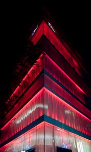 Preview wallpaper facade, building, backlight, red