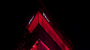 Preview wallpaper facade, building, backlight, red