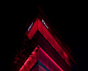 Preview wallpaper facade, building, backlight, red