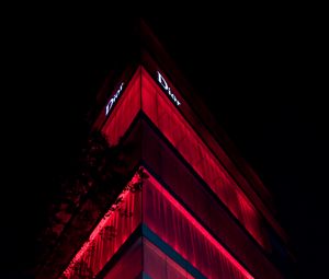 Preview wallpaper facade, building, backlight, red