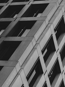 Preview wallpaper facade, building, bw, wall