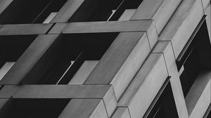Preview wallpaper facade, building, bw, wall