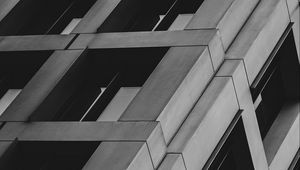 Preview wallpaper facade, building, bw, wall
