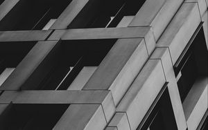 Preview wallpaper facade, building, bw, wall