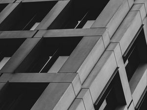 Preview wallpaper facade, building, bw, wall