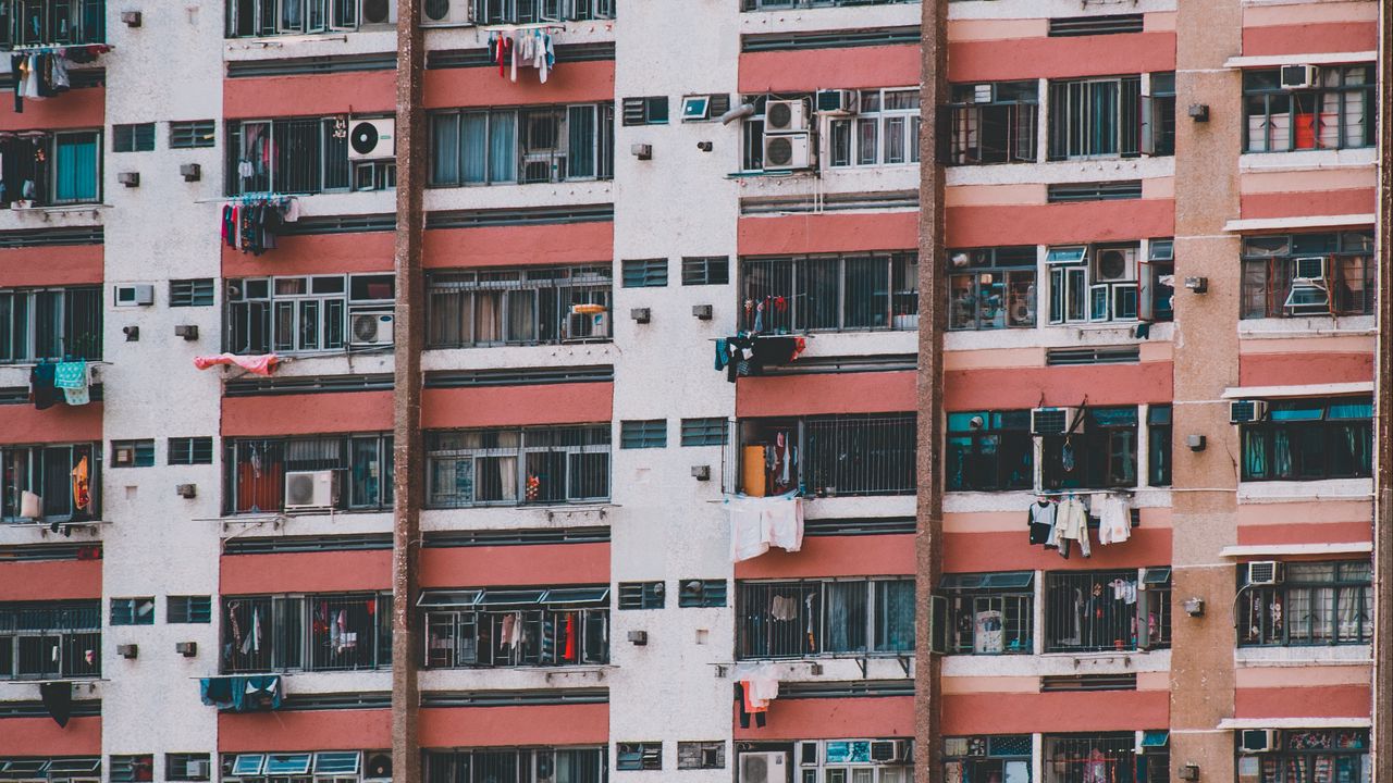 Wallpaper facade, building, house, windows