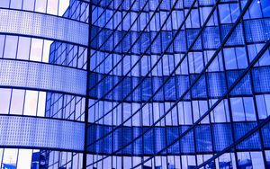 Preview wallpaper facade, building, reflection, blue, architecture