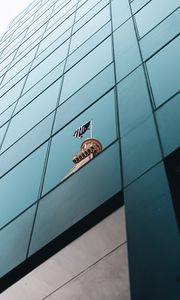 Preview wallpaper facade, building, reflection, flag