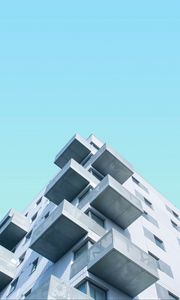 Preview wallpaper facade, building, sky, minimalism, blue
