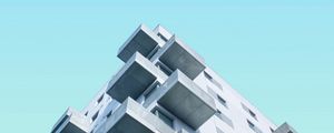 Preview wallpaper facade, building, sky, minimalism, blue