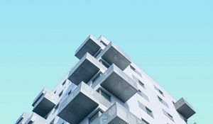 Preview wallpaper facade, building, sky, minimalism, blue