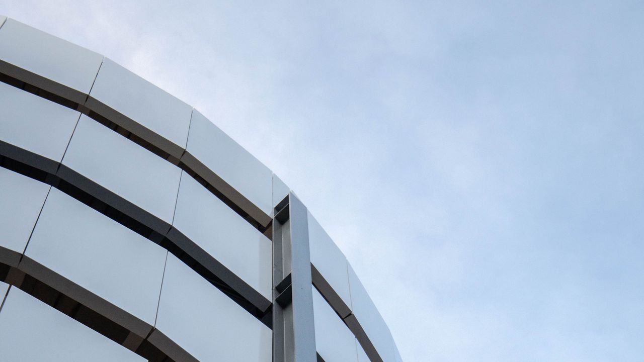 Wallpaper facade, building, sky, minimalism