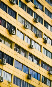 Preview wallpaper facade, building, windows, air conditioners