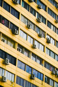 Preview wallpaper facade, building, windows, air conditioners