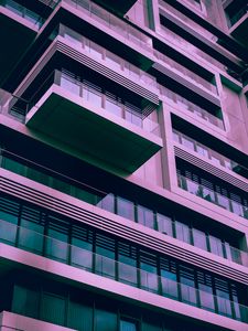 Preview wallpaper facade, building, windows, balconies, architecture