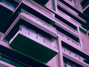 Preview wallpaper facade, building, windows, balconies, architecture