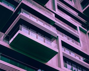 Preview wallpaper facade, building, windows, balconies, architecture