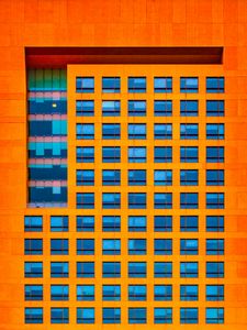 Preview wallpaper facade, building, windows, architecture, orange