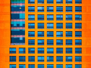 Preview wallpaper facade, building, windows, architecture, orange