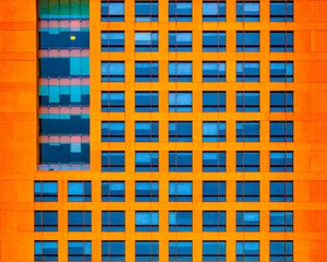 Preview wallpaper facade, building, windows, architecture, orange