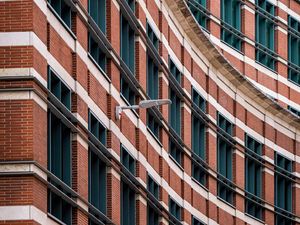 Preview wallpaper facade, building, windows, lanterns, brick