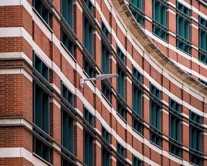 Preview wallpaper facade, building, windows, lanterns, brick