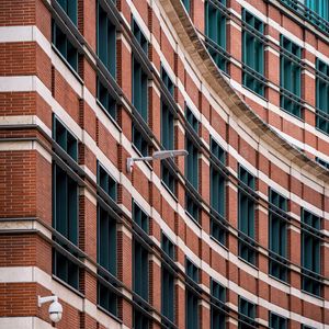 Preview wallpaper facade, building, windows, lanterns, brick