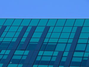 Preview wallpaper facade, building, windows, glass, blue