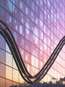 Preview wallpaper facade, building, wires, reflection