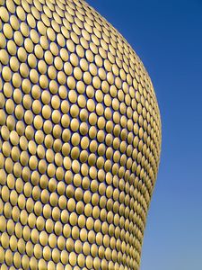 Preview wallpaper facade, circles, golden, building, architecture