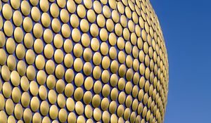 Preview wallpaper facade, circles, golden, building, architecture