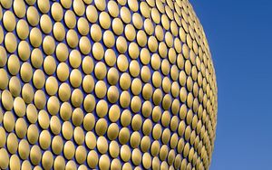 Preview wallpaper facade, circles, golden, building, architecture