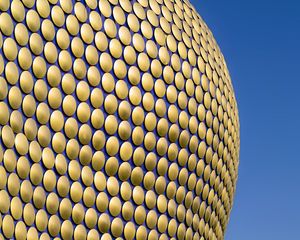 Preview wallpaper facade, circles, golden, building, architecture