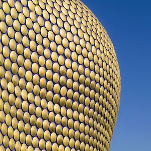 Preview wallpaper facade, circles, golden, building, architecture