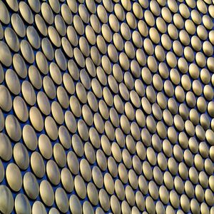 Preview wallpaper facade, circles, metallic, surface