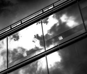 Preview wallpaper facade, glass, sky, reflection, bw