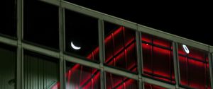 Preview wallpaper facade, glass, windows, building, moon, dark