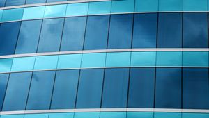 Preview wallpaper facade, lines, stripes, building, blue