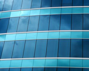 Preview wallpaper facade, lines, stripes, building, blue