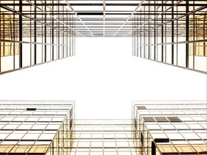 Preview wallpaper facade, sky, architecture, minimalism, bright