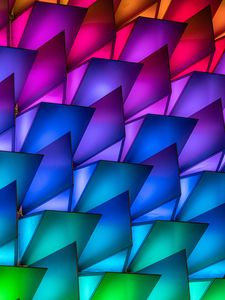 Preview wallpaper facade, structure, colorful, glow, backlight