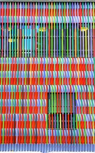 Preview wallpaper facade, window, colorful, boards, stripes