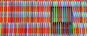 Preview wallpaper facade, window, colorful, boards, stripes