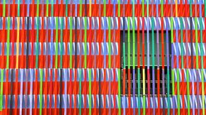 Preview wallpaper facade, window, colorful, boards, stripes