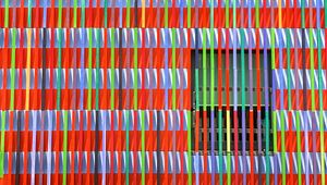 Preview wallpaper facade, window, colorful, boards, stripes