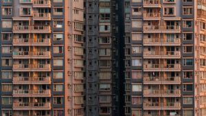 Preview wallpaper facade, windows, balconies, buildings