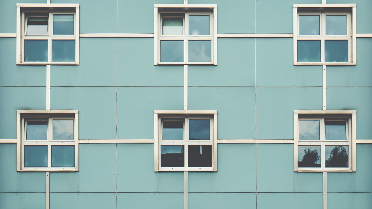 Wallpaper facade, windows, building
