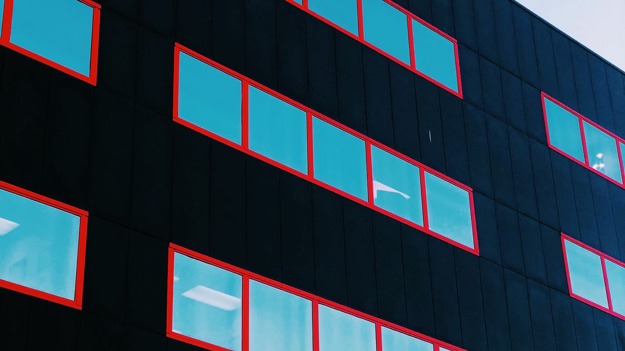 Wallpaper facade, windows, building, minimalism