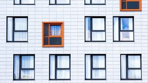 Preview wallpaper facade, windows, building, minimalism, contrast
